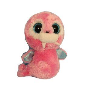Ty Beanie Tusk Walrus Plush Pink Stuffed Animal Big Glitter Eyes 7 inch